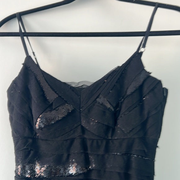 Obakki silk little black cocktail dress with tulle and sequin detailing - Picture 3 of 8